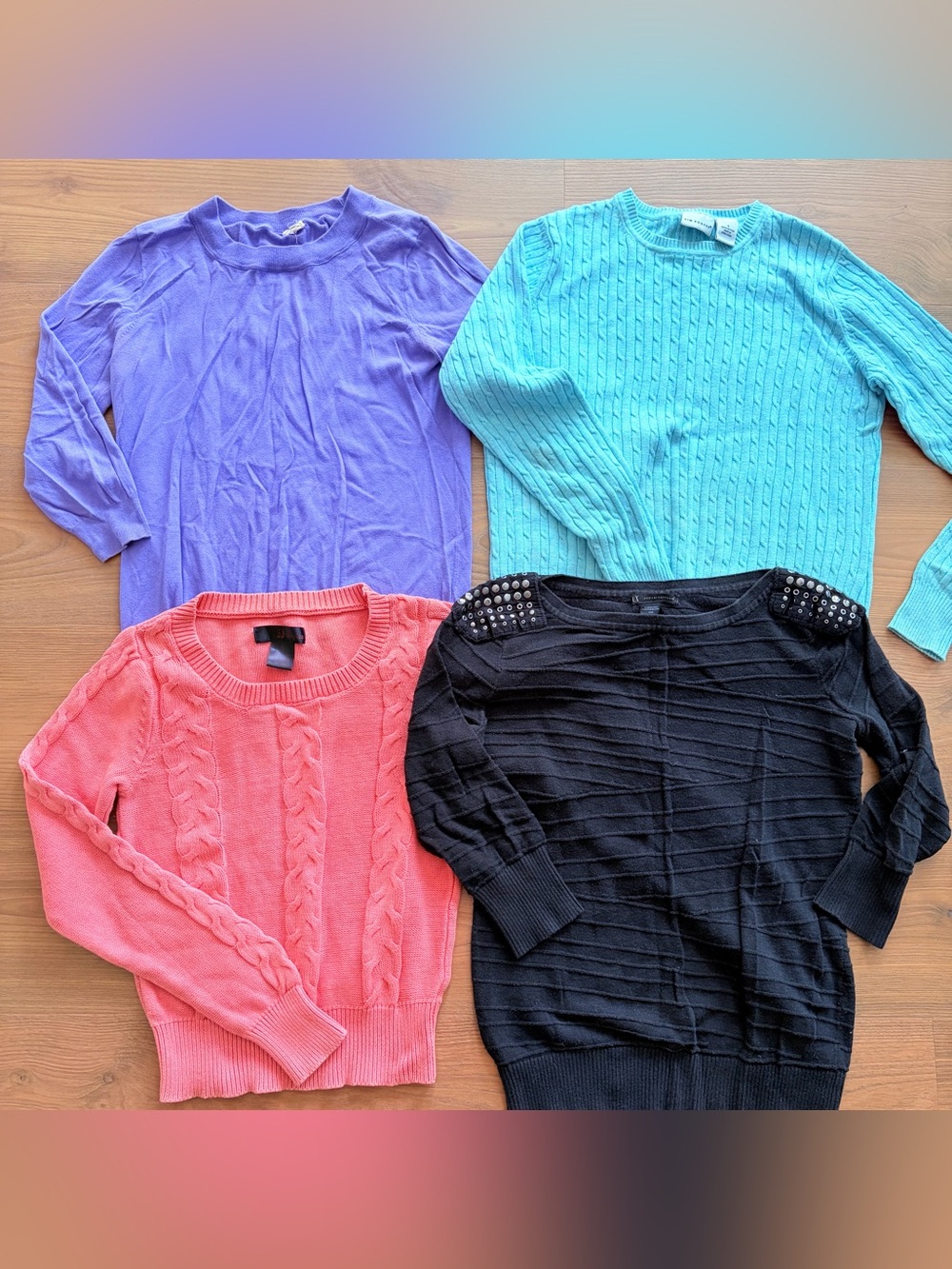 Assorted Women’s Sweaters - Purple, Aqua, Coral, Black